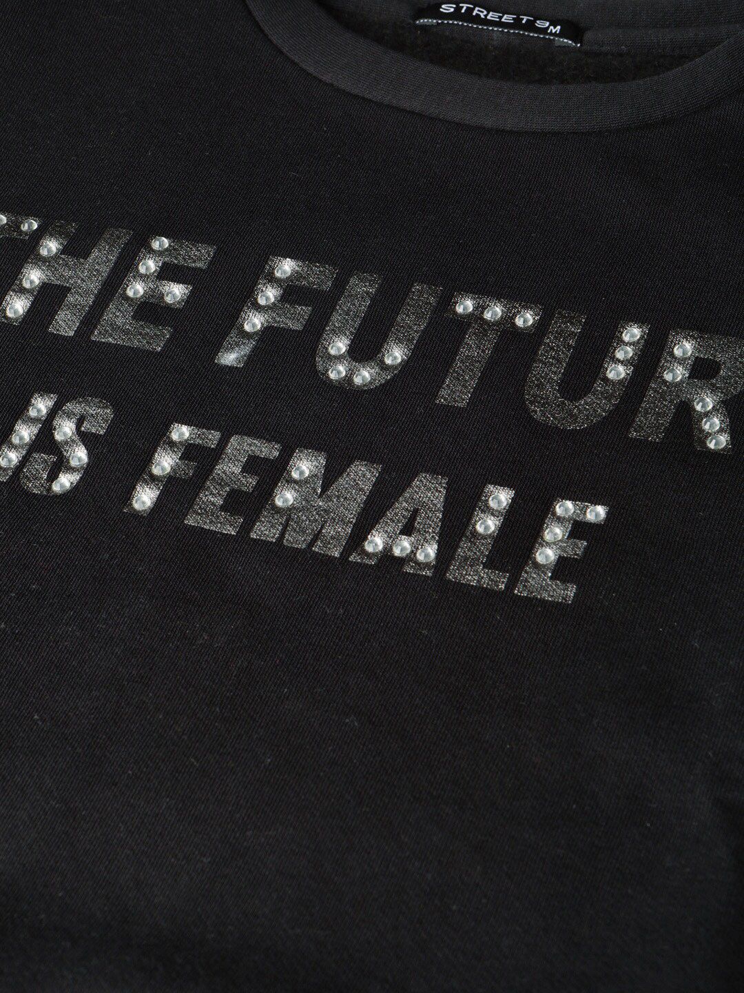 STREET 9 Women Black Printed Sweatshirt
