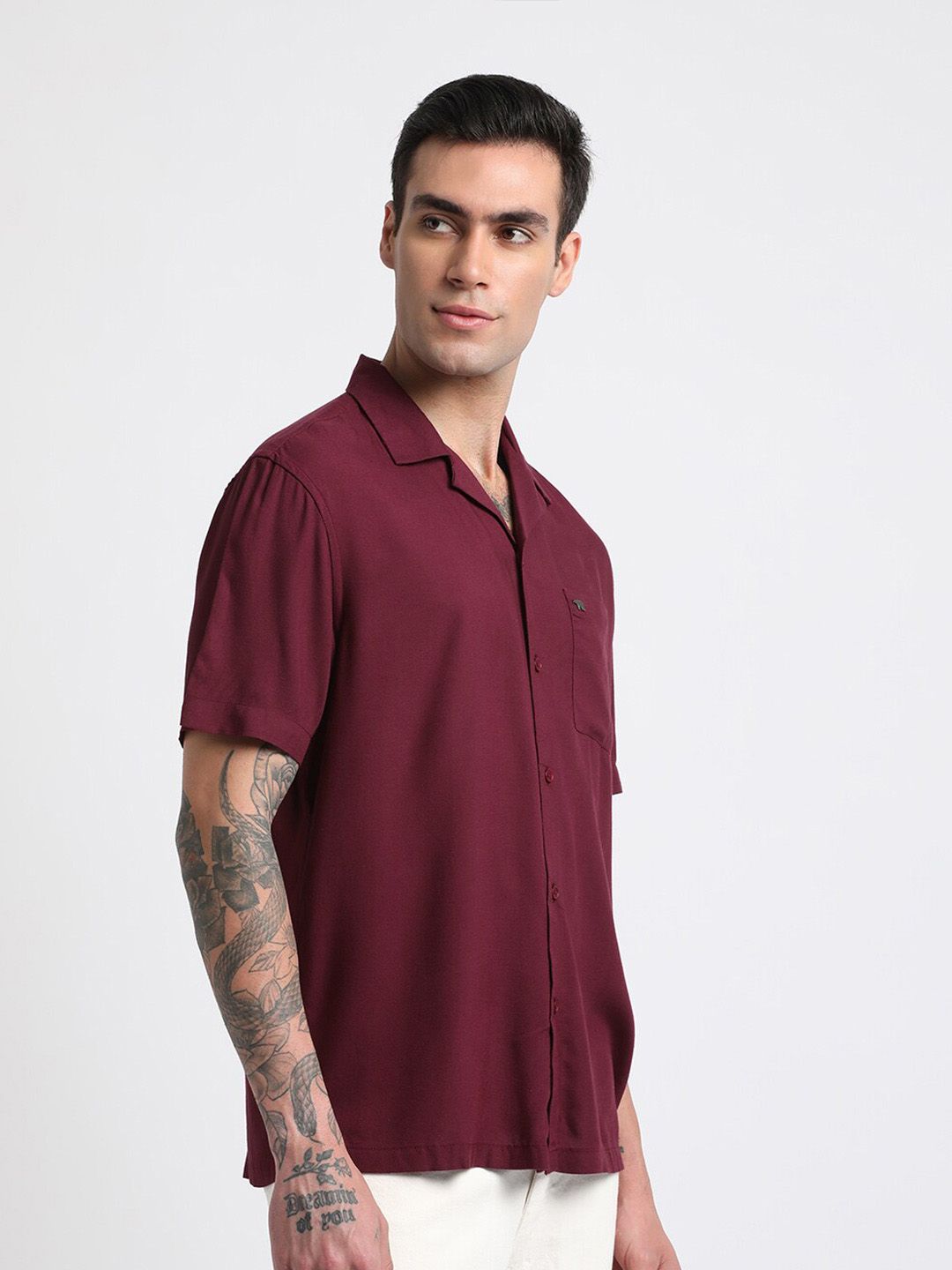 THE BEAR HOUSE Slim Fit Opaque Casual Shirt