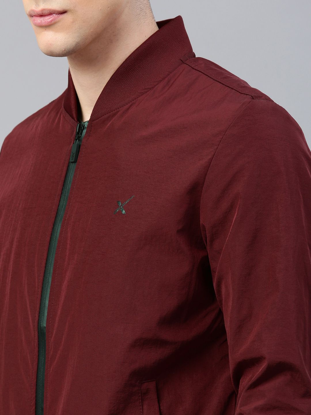 HRX by Hrithik Roshan Men Burgundy Solid Bomber