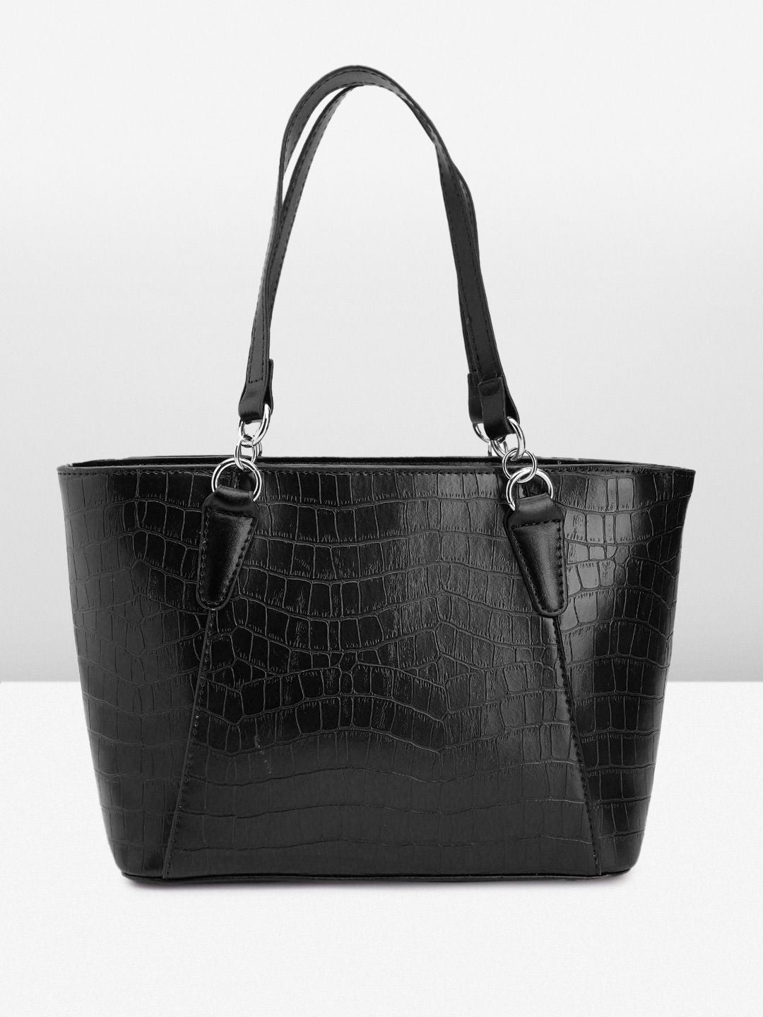 Lino Perros Croc Textured Structured Shoulder Bag