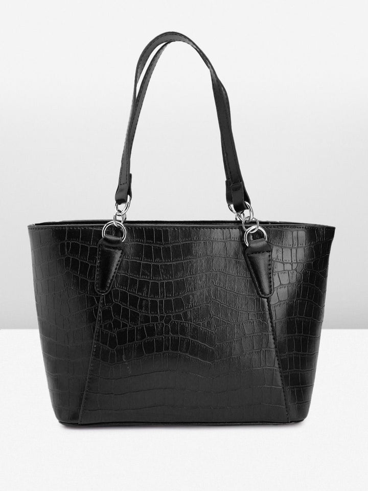 Lino Perros Croc Textured Structured Shoulder Bag