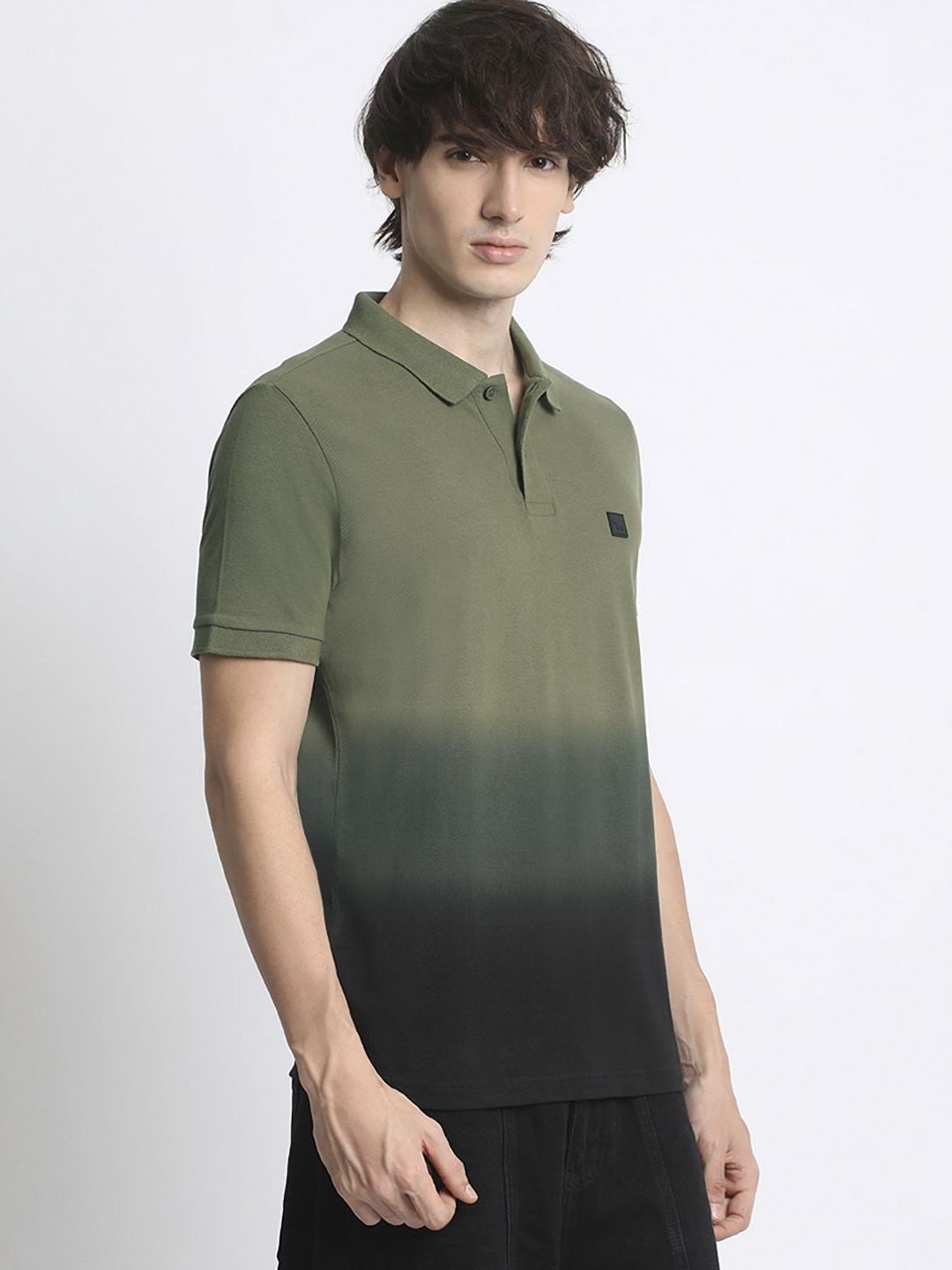 THE BEAR HOUSE Men's Ombre Cotton Regular Fit Polo Collar Tshirt