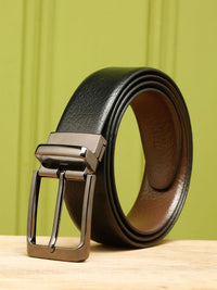 Teakwood Leathers Men Textured Leather Reversible Formal Belt