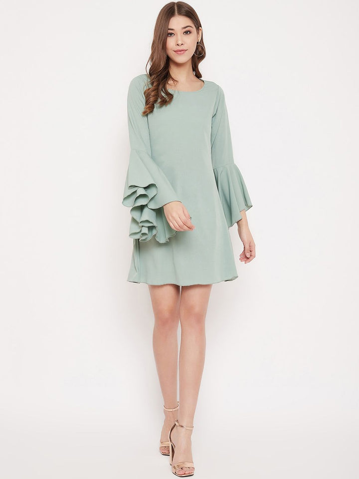 Berrylush Women Green Solid A-Line Dress