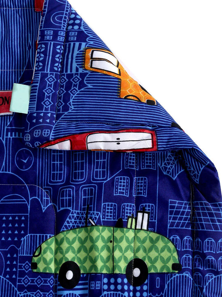 HOSTA HOMES Blue & Red Cartoon Characters Heavy Winter 210 GSM Single Bed Comforter