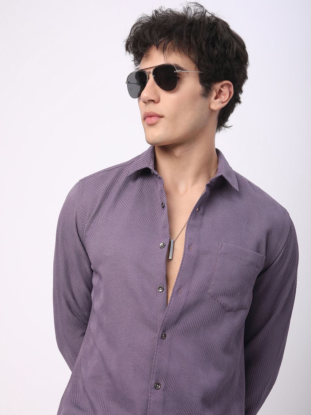 VASTRADO Men Classic Slim Fit Opaque Casual Shirt