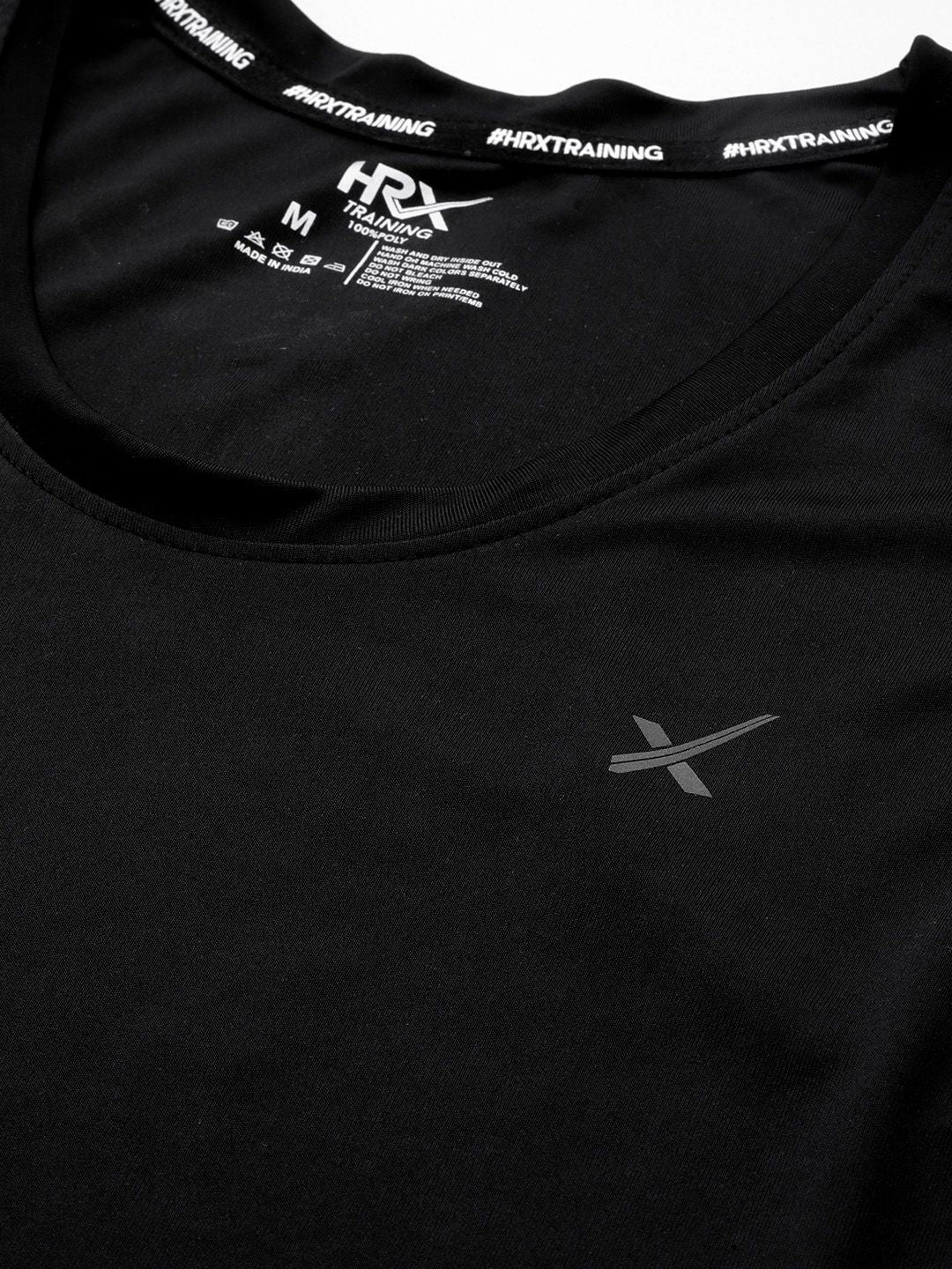 HRX oleh Hrithik Roshan Logo Jenama Rapid-Dry Bercetak T-shirt Latihan Tanpa Lengan Belakang