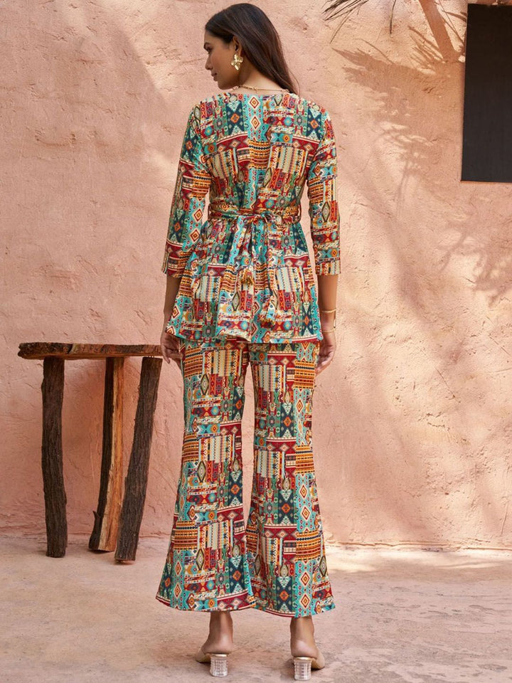 KALINI Printed Regular Tunic with Palazzos