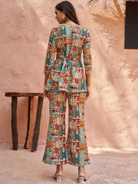 KALINI Printed Regular Tunic with Palazzos