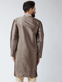 SOJANYA Men Bronze-Toned Woven Design Straight Kurta