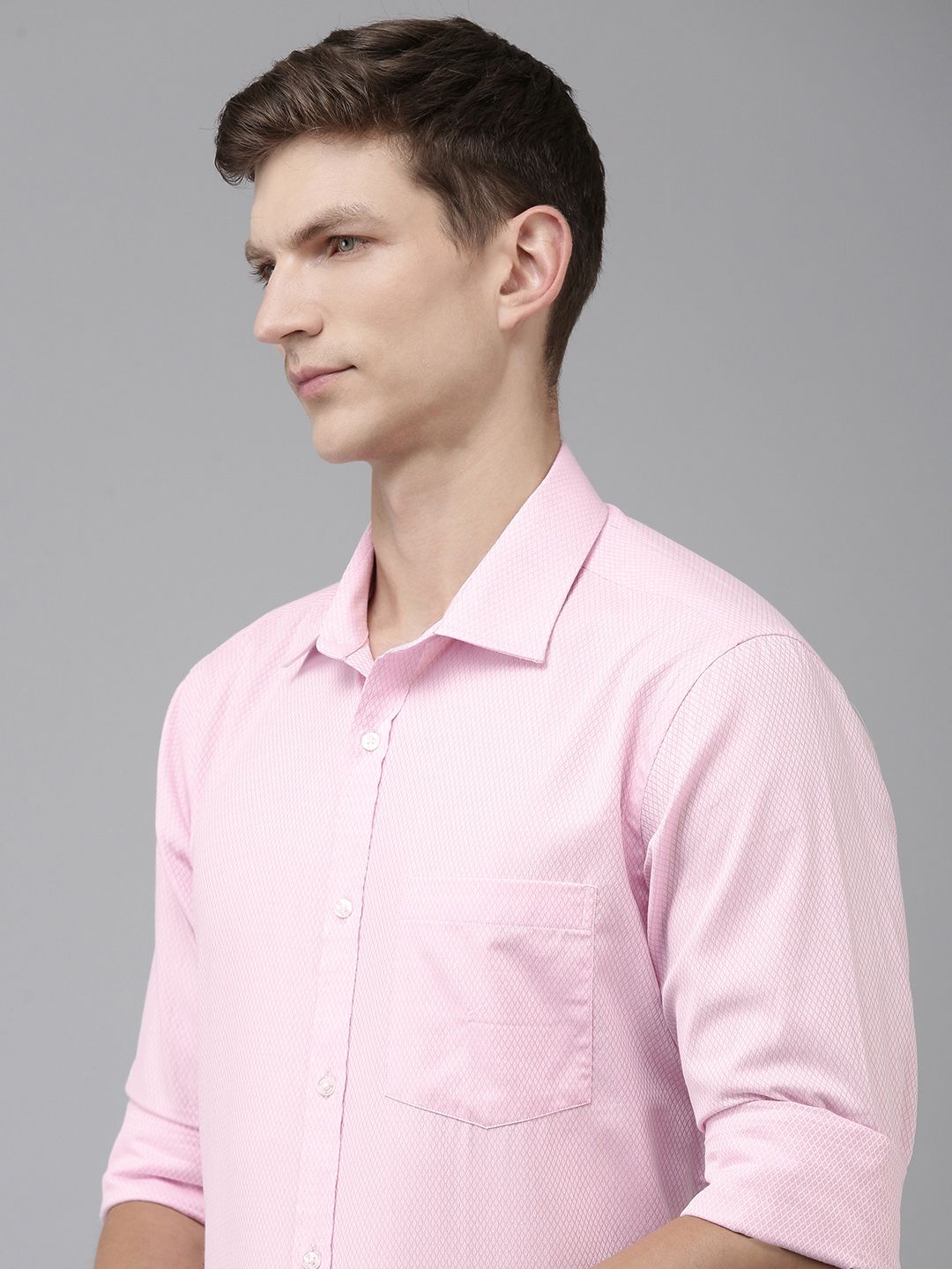 Park Avenue Pure Cotton Self Design Textured Slim Fit Opaque Formal Shirt