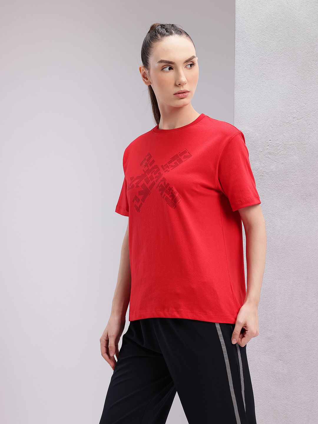 HRX by Hrithik Roshan Brand Logo Printed Drop-Shoulder Sleeves Relaxed Training T-shirt