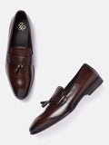 House of Pataudi Men Slip-On Formal Shoes With Tassel Detailing
