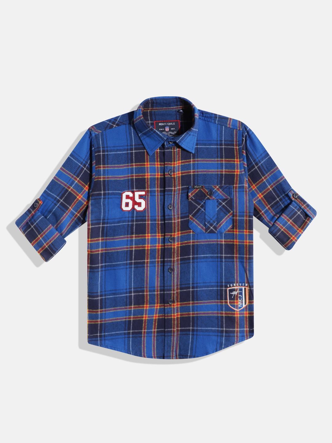Monte Carlo Boys Tartan Checked Casual Smart Fit Shirt