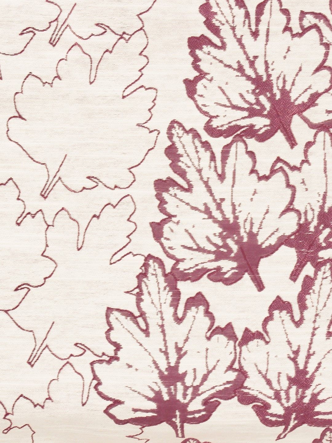 Story@home Set Of 4 Off-White & Maroon 300GSM Semi Blackout Jacquard Eyelet Ringtop Door Curtain