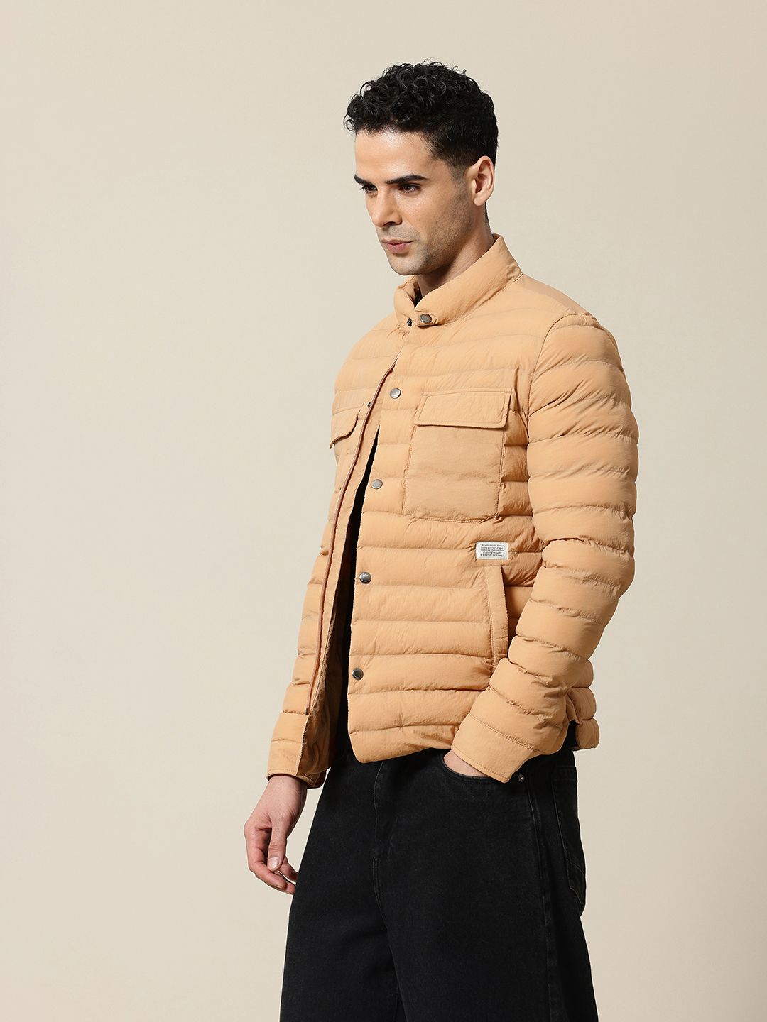 Mr Bowerbird Band Collar Tailored Fit Puffer Jacket