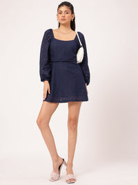 DressBerry Everyday Stylish Lacy-Love Fit & Flare Mini Dress