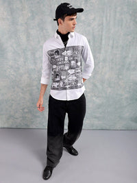 The Indian Garage Co Slim Fit Graphic Printed Pure Cotton Casual Shirt