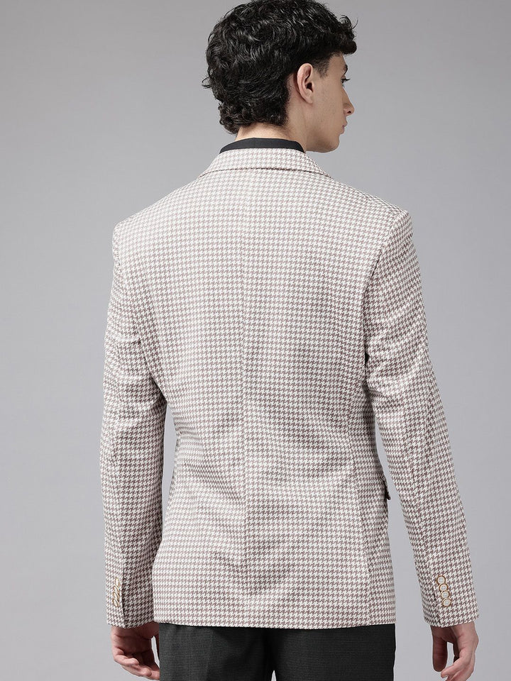 Park Avenue Houndstooth Checked Slim Fit Blazer