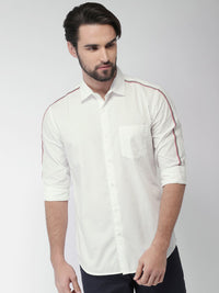 HIGHLANDER Men White Slim Fit Casual Shirt