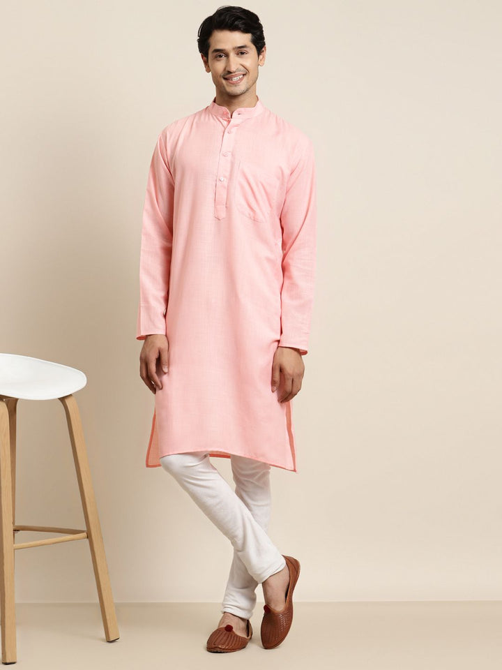 Anug by SOJANYA Men Pink Kurta