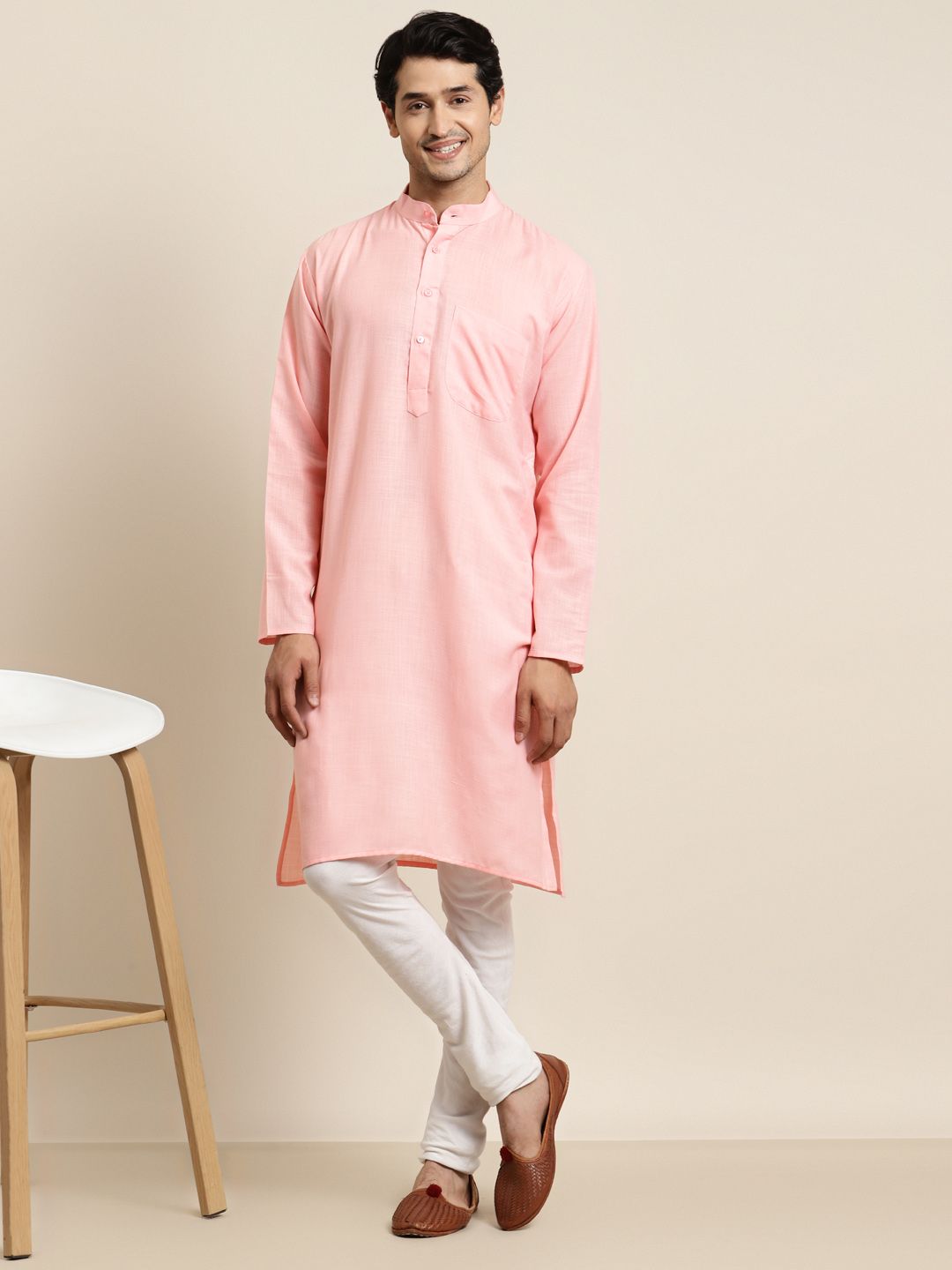 Anug by SOJANYA Men Pink Kurta