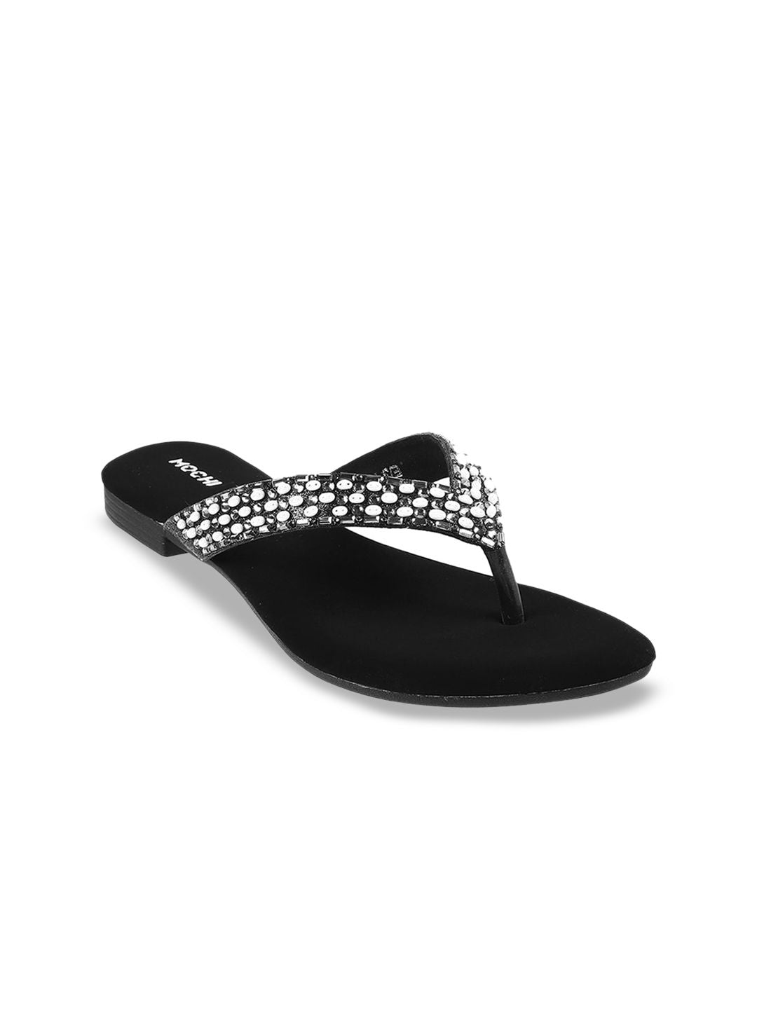 Mochi Embellished Open Toe Flats