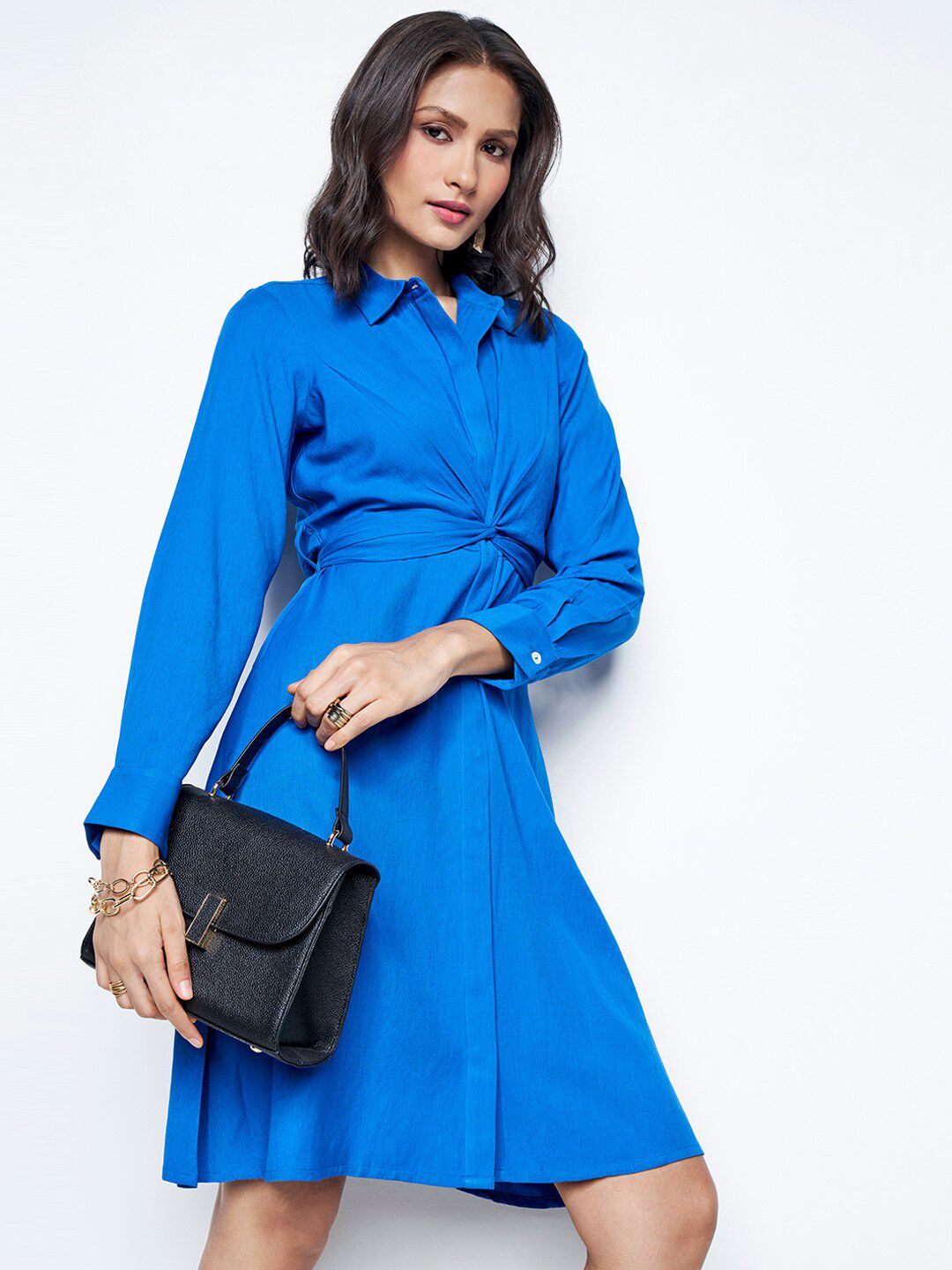 AND Shirt Collar Shirt Dress