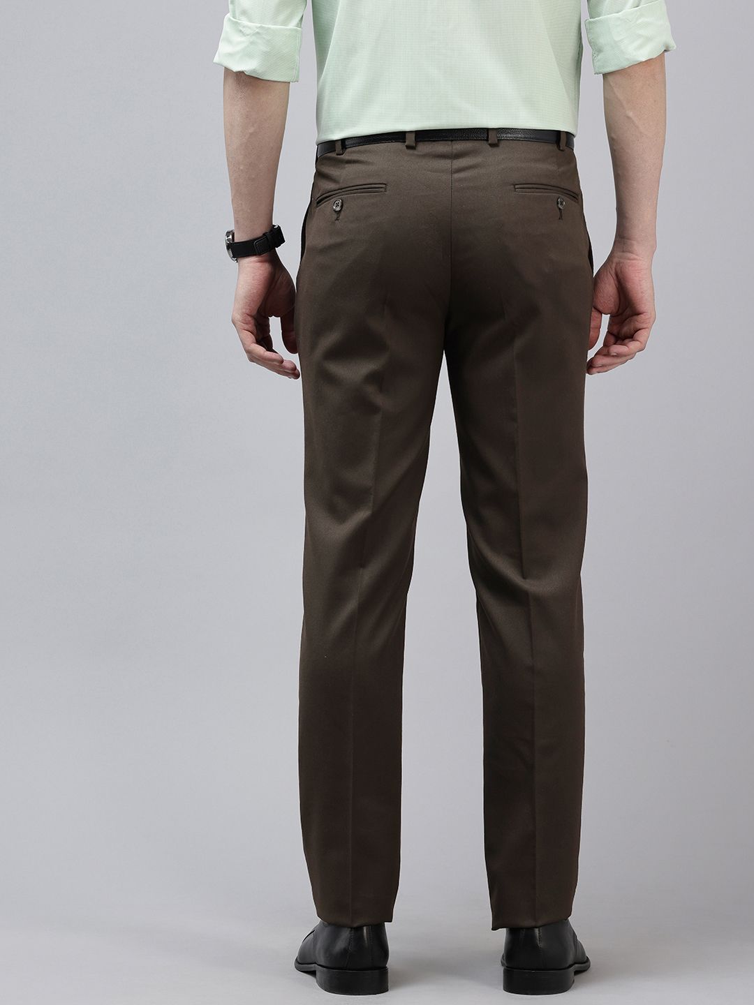Park Avenue Men Textured Slim Fit Formal Trousers