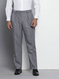 The Indian Garage Co. X Luxe Men Relaxed Straight Fit Textured Pleated Formal Trousers