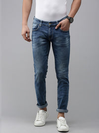 SPYKAR Men Slim Fit Low-Rise Heavy Fade Stretchable Jeans