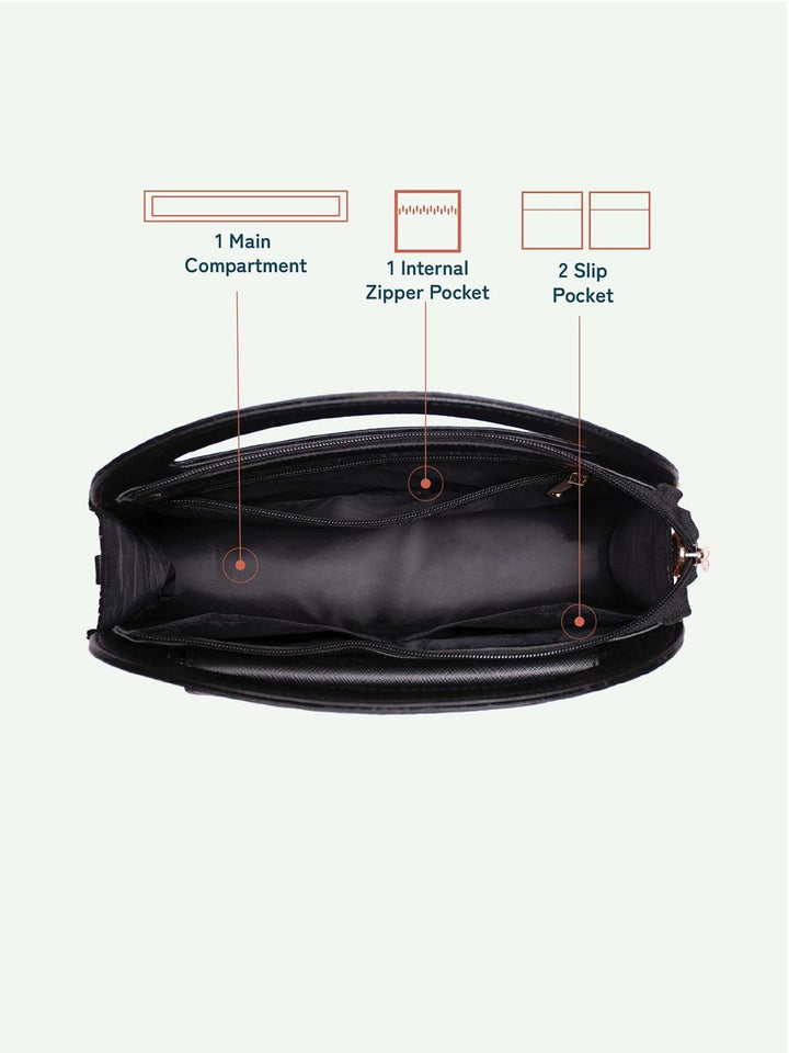ZOUK Printed Structured Sling Bag with Applique