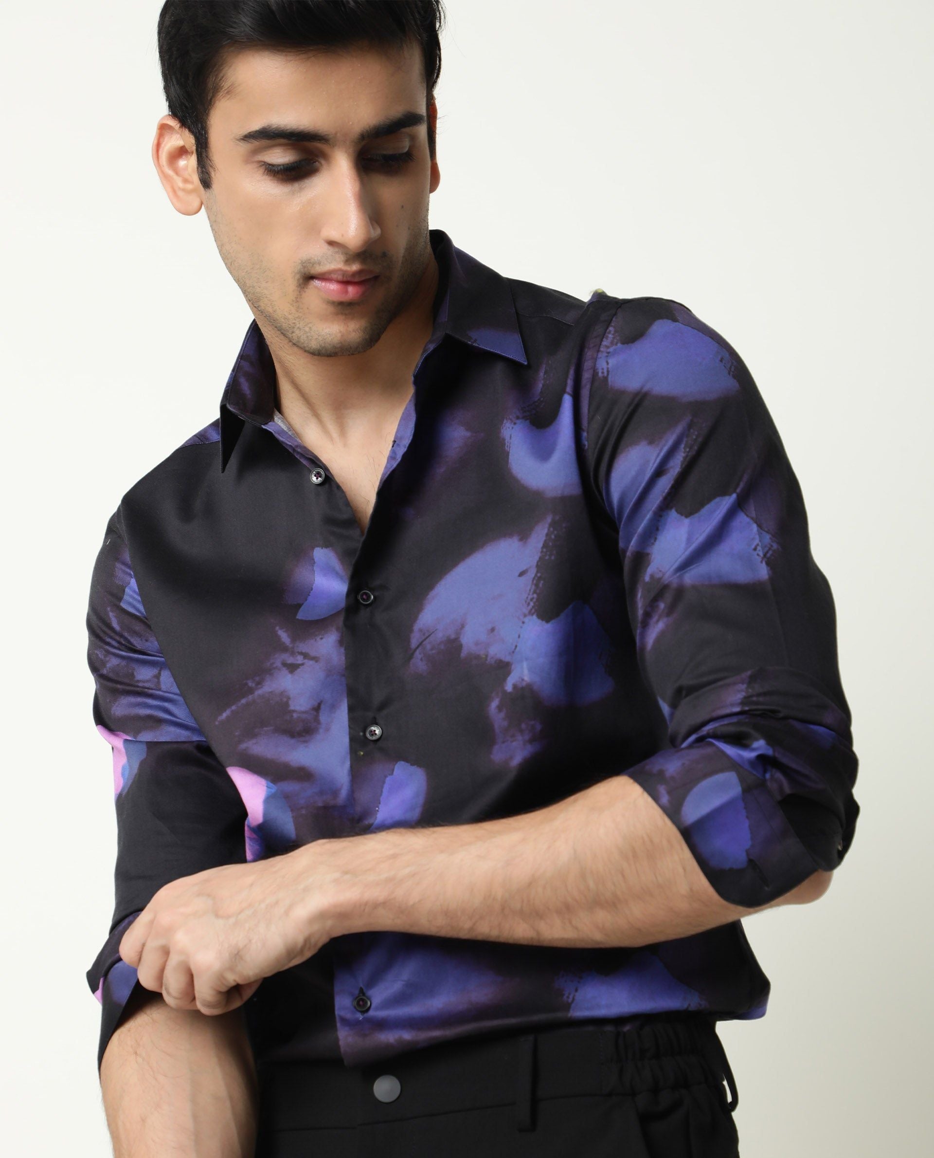 RARE RABBIT Men Pure Cotton Toforo Slim Fit Floral Printed Shirt