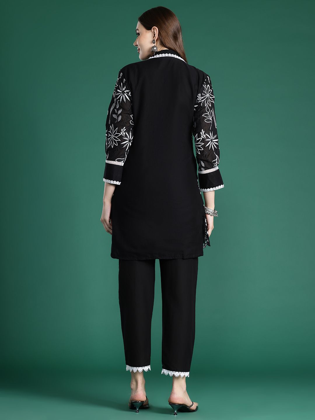 Indo Era Floral Embroidered Pure Cotton Co-Ords