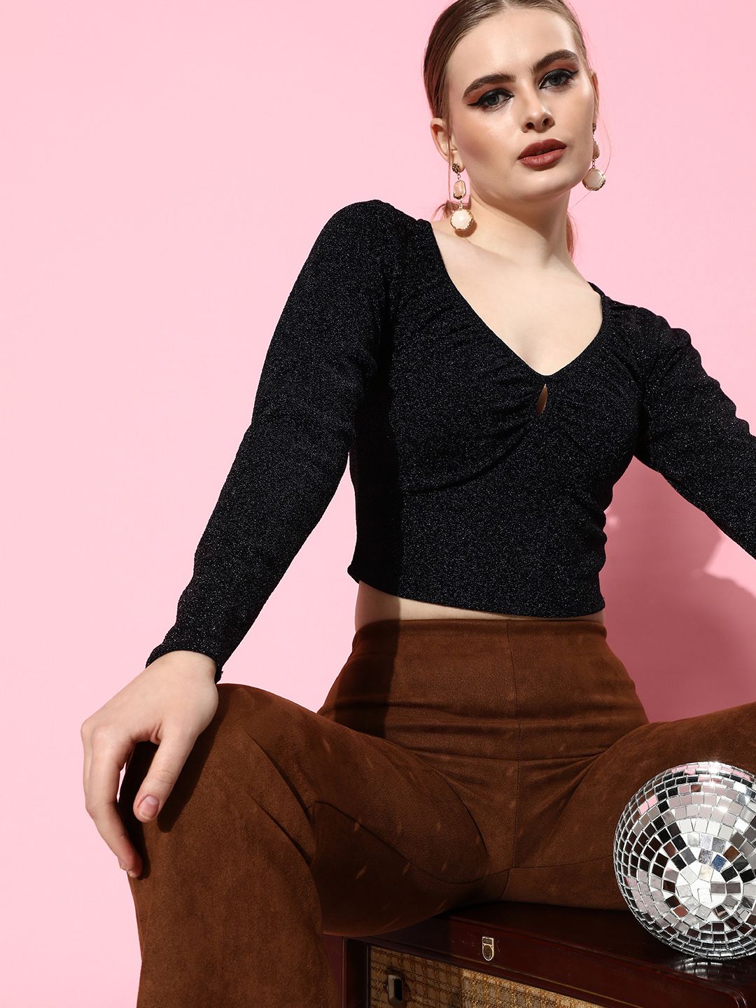 DressBerry Women V Neck Crop Top