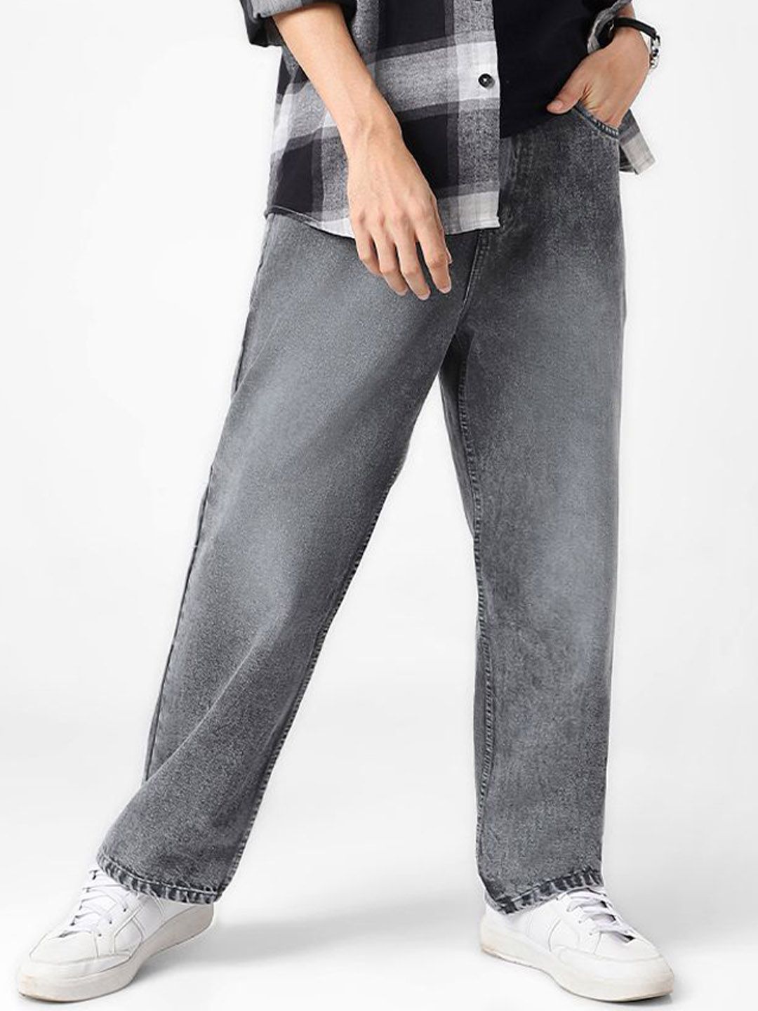 Urbano Fashion Men Non Stretchable Loose Baggy Fit Washed Jeans