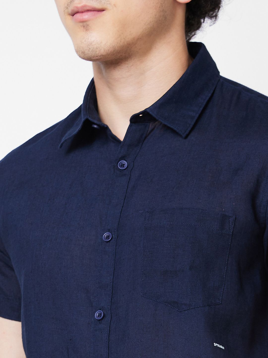 SPYKAR Spread Collar Linen Casual Shirt