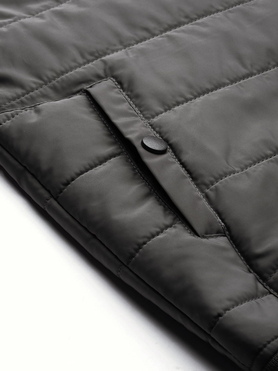 The Indian Garage Co Men Slim Fit Puffer Jacket with Detachable Hood