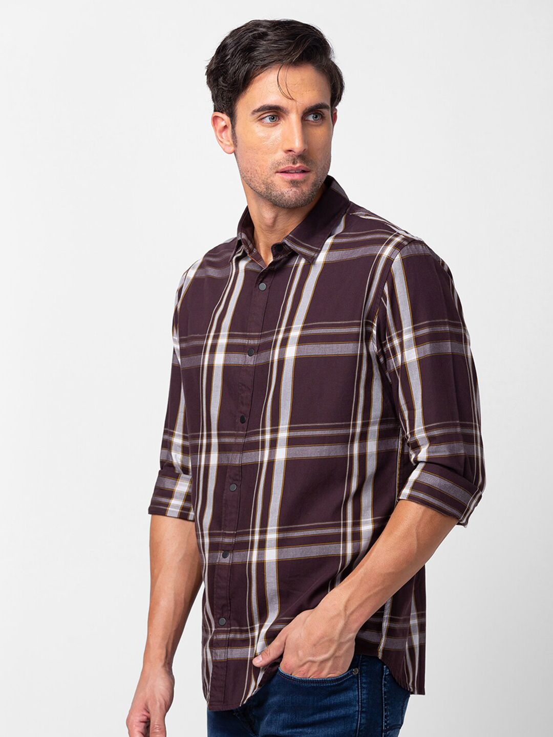 SPYKAR Men Tartan Checked Casual Shirt