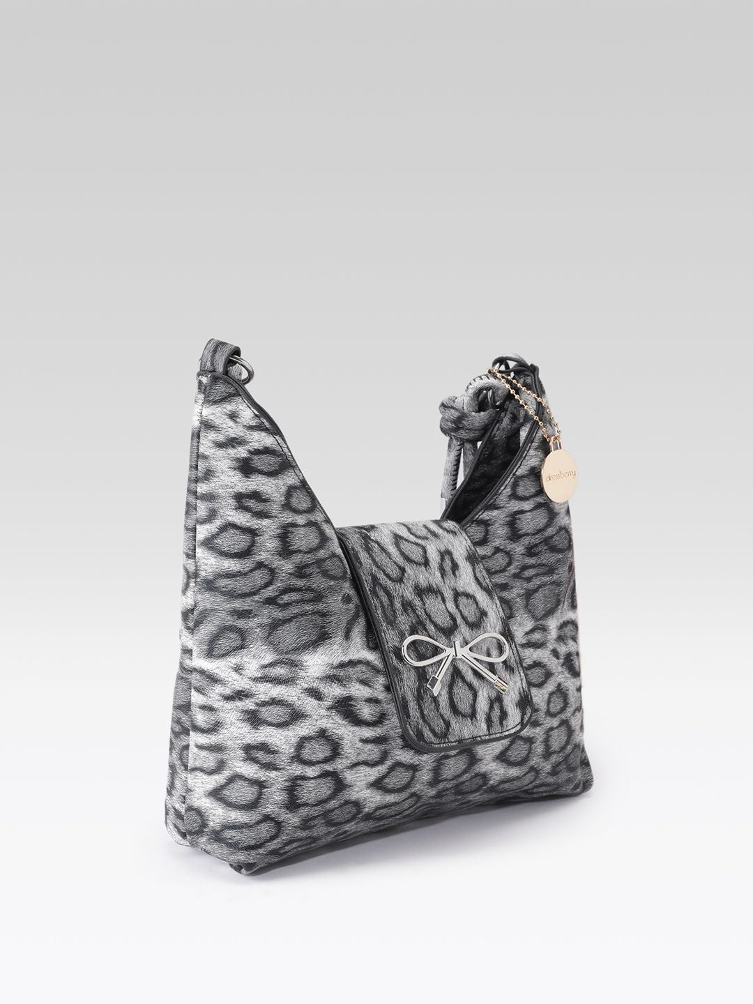 DressBerry Animal Print Sling Bag with Bow Detail