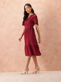 all about you A-Line Midi Dress with Belt