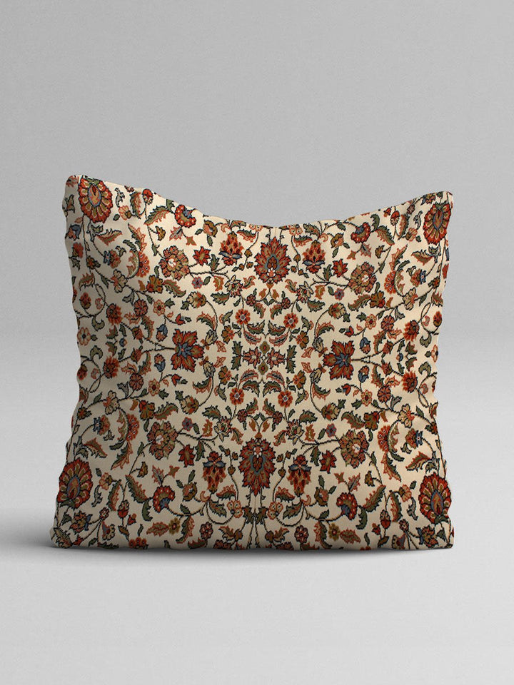STITCHNEST Set Of 5 Brown & Beige Floral Square Cushion Covers