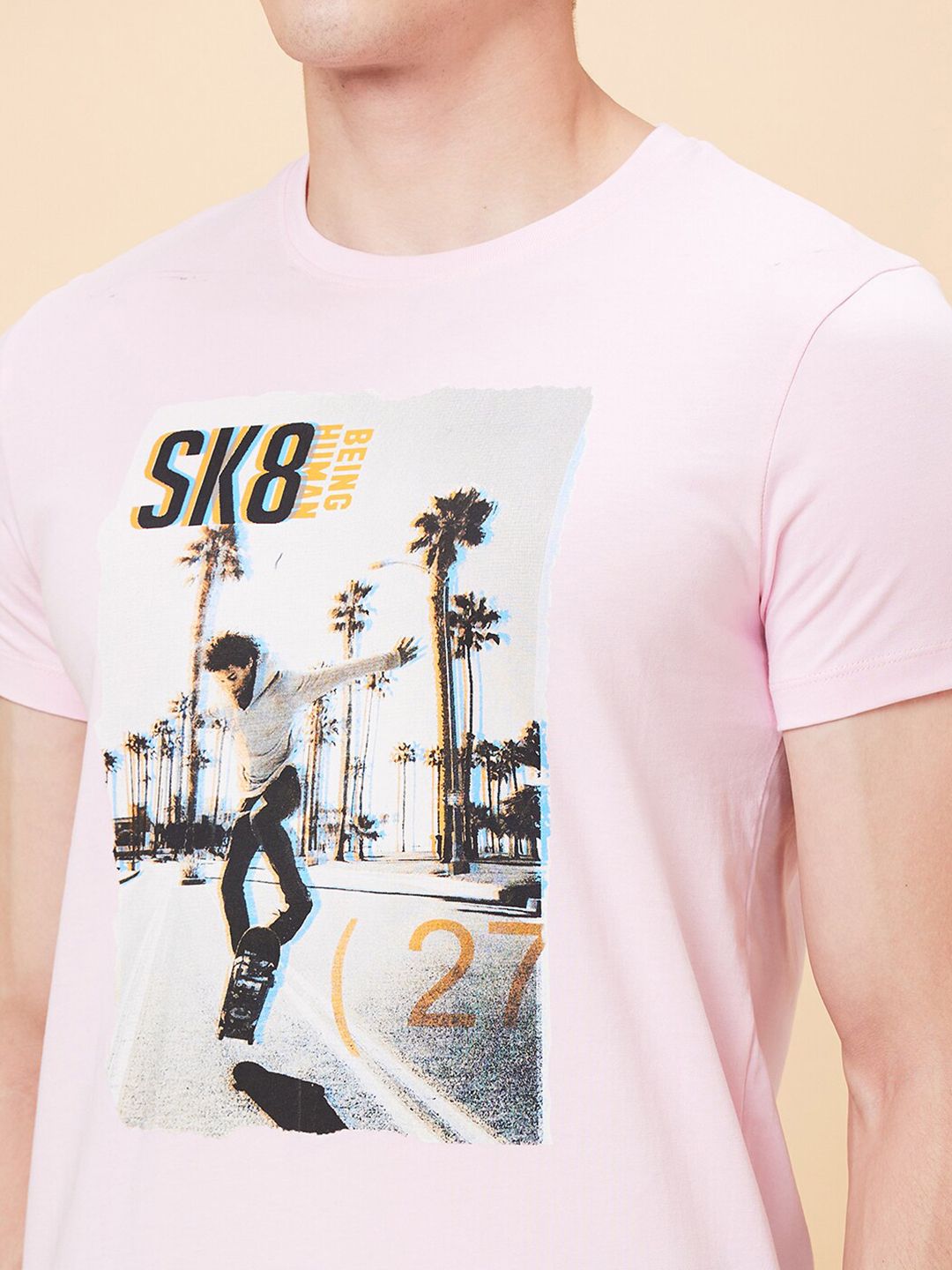 Being Human Graphic Printed Round Neck Casual T-shirt