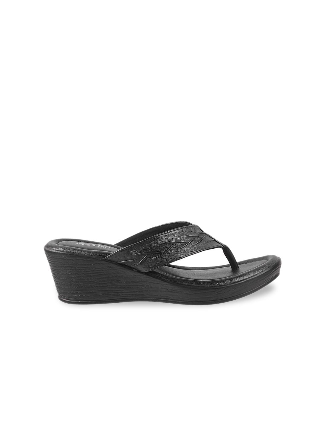 Metro Textured Open Toe Wedge Heels