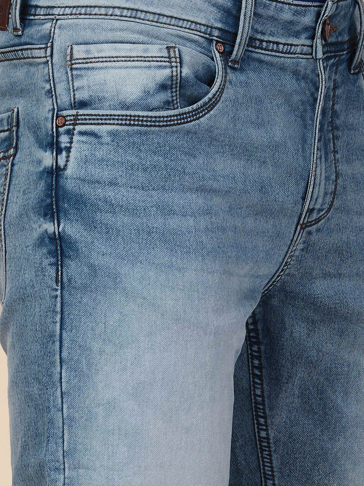 Being Human Men Straight Fit Mid-Rise Heavy Fade Stretchable Jeans