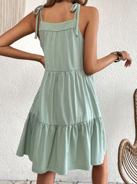 DressBerry Shoulder Straps Tiered Sheath Dress