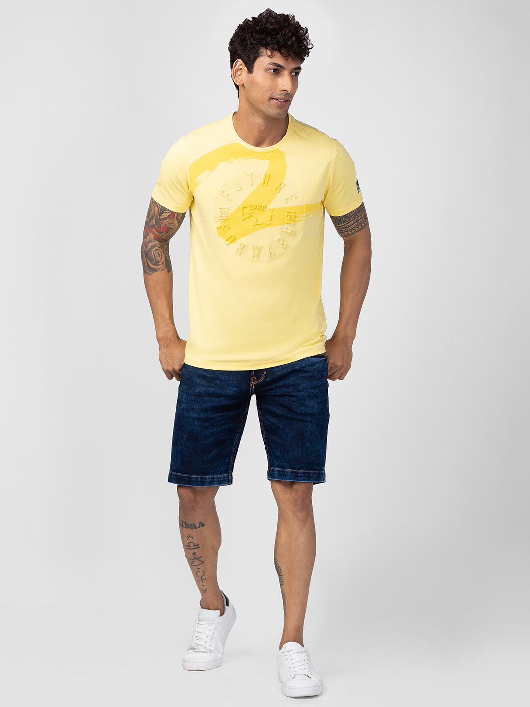 SPYKAR Men Cotton Typography Printed Slim Fit T-shirt