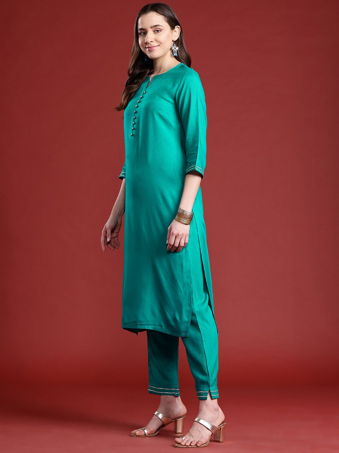 Anouk Regular Kurta with Trousers & Dupatta