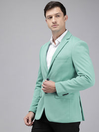 Park Avenue Notched Lapel Single Breasted Self Design Super Slim Fit Formal Blazer