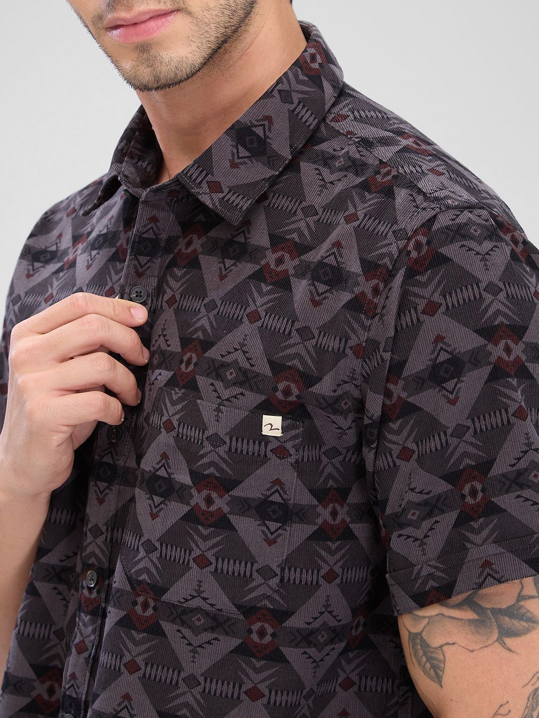 SPYKAR Men Slim Fit Abstract Printed Casual Shirt